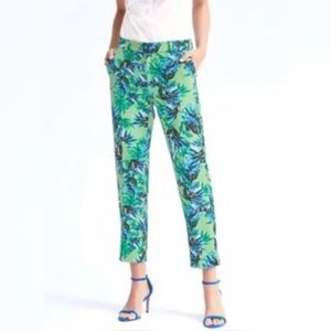 Banana Republic Green Floral Avery Pants